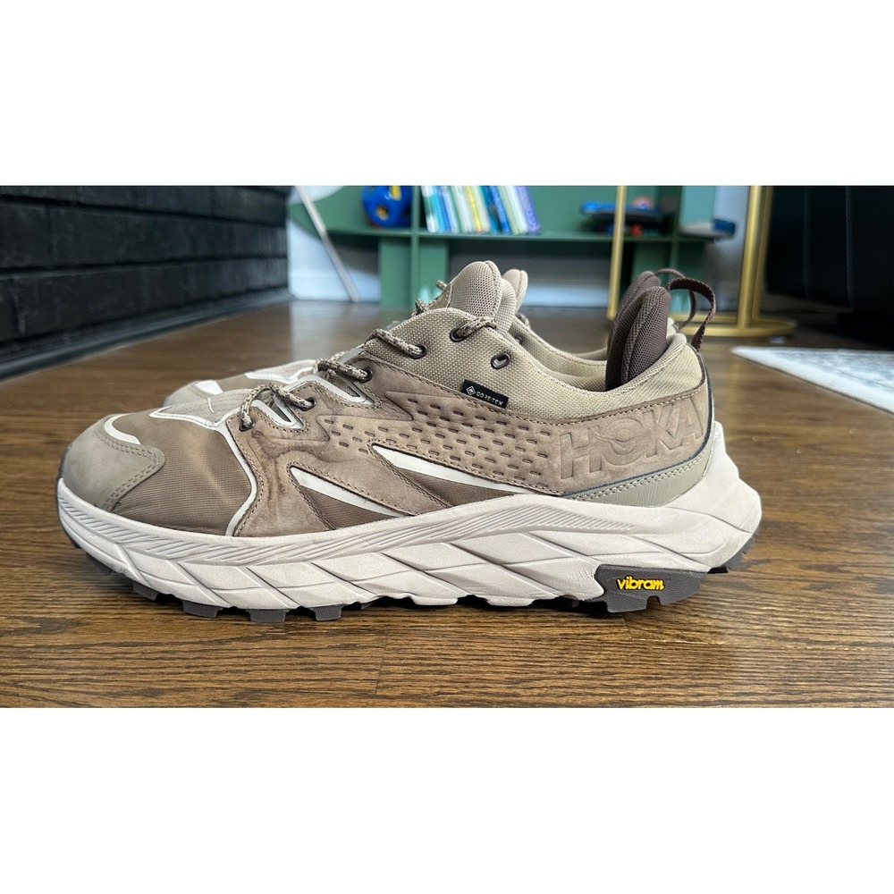 Hoka One One Anacapa Low GTX Mens 13 Dune Tan Gore-Tex Vibram NO INSOLES Trail